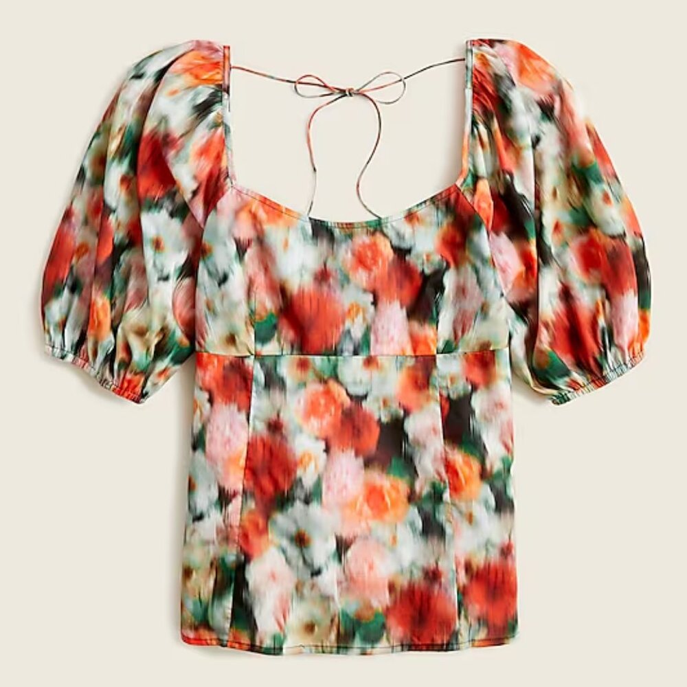J. Crew Squareneck Top in Liberty® Hazy Days floral
